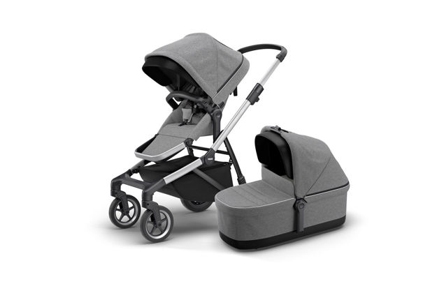 Slika THULE SLEEK VOZIČEK GREY MELANGE S KOŠARO